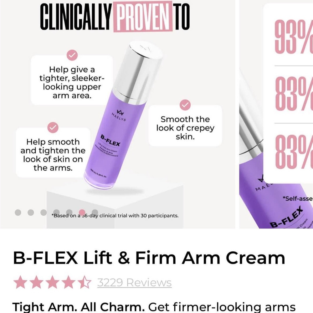 B Flat belly firming and B Flex arm lifting and firming cream NWT